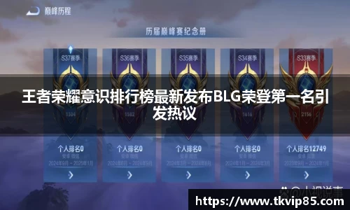 王者荣耀意识排行榜最新发布BLG荣登第一名引发热议